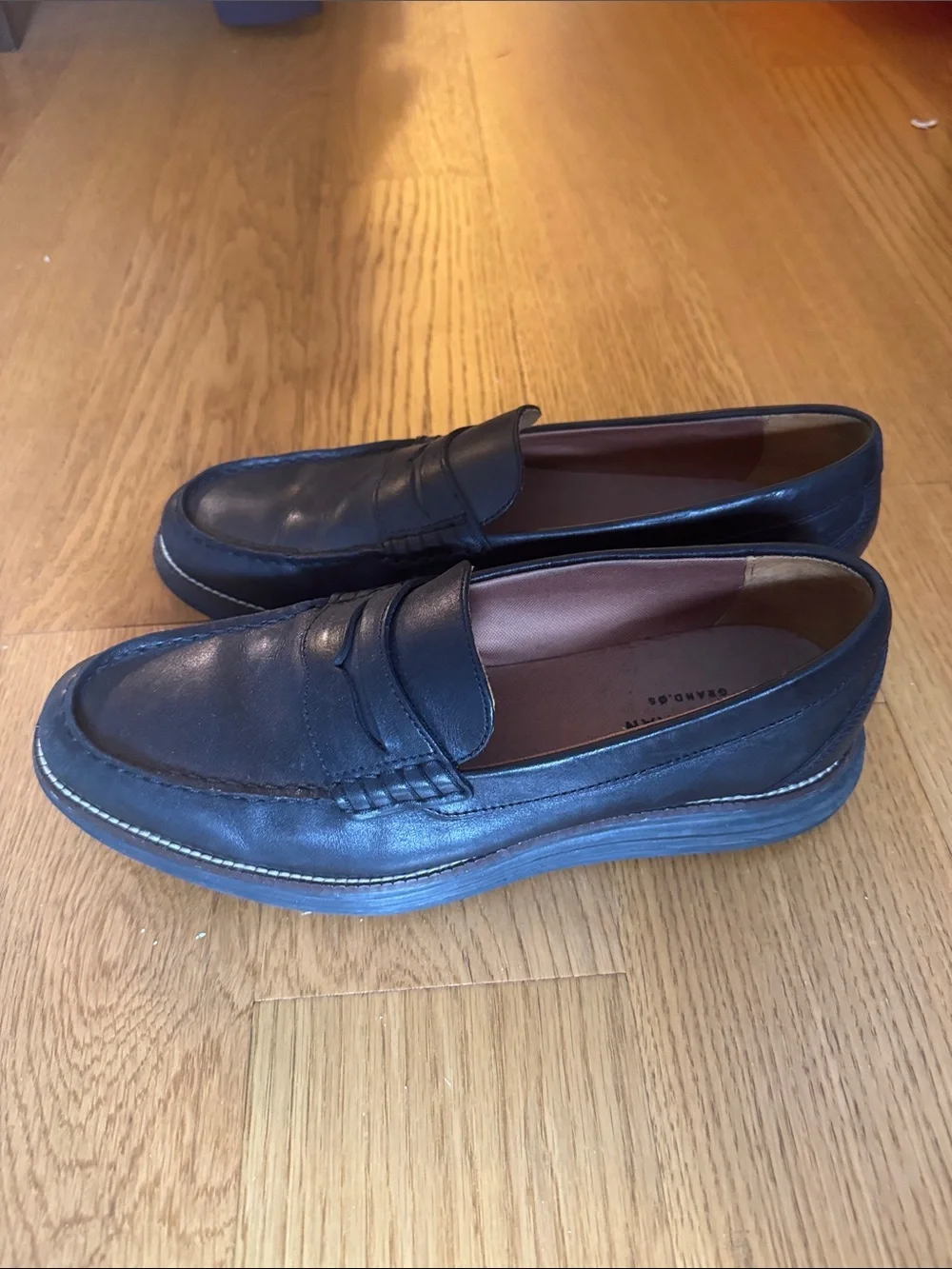 Cole Haan Black Leather Penny Loafers